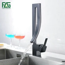 FGL Кухонный Смеситель квадратной формы бортике кухонный смеситель водопроводный черный водопад холодной и горячей раковины кран 183-33B