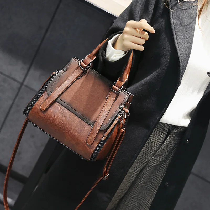 

Vintage Leather Handbags Women Tote Shoulder Messenger Bags Famous Brands Luxury Designer For 2018 Bolsas Feminina Sac A Mujer