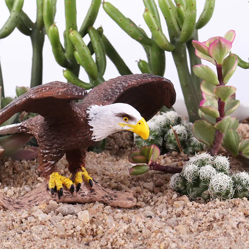 Миниатюрные фигурки Oenux Bald Eagle Bird украшения для дома и сада аксессуары модель