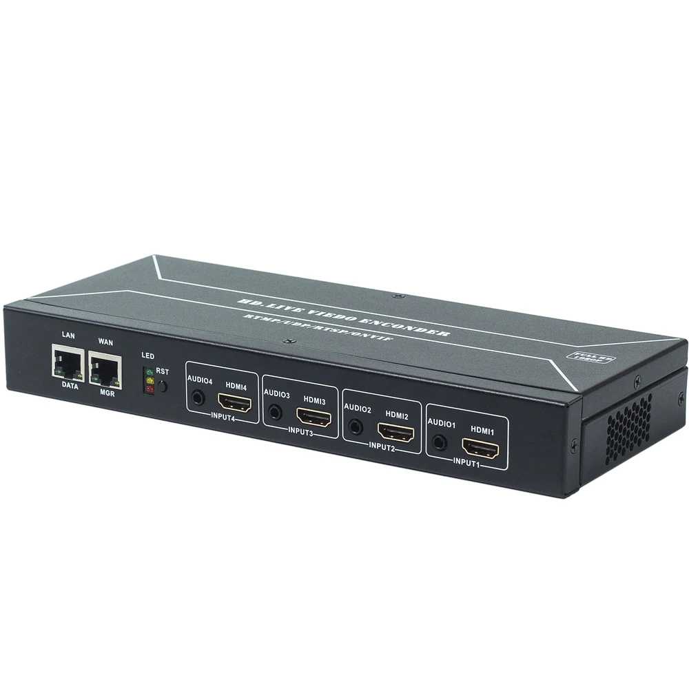MPEG-4 H.264 HDMI To IP Video Stream Encoder Live Streaming HD Video IPTV Encoder 4 Channels HDMI To HTTP RTSP RTMP Encoder H264
