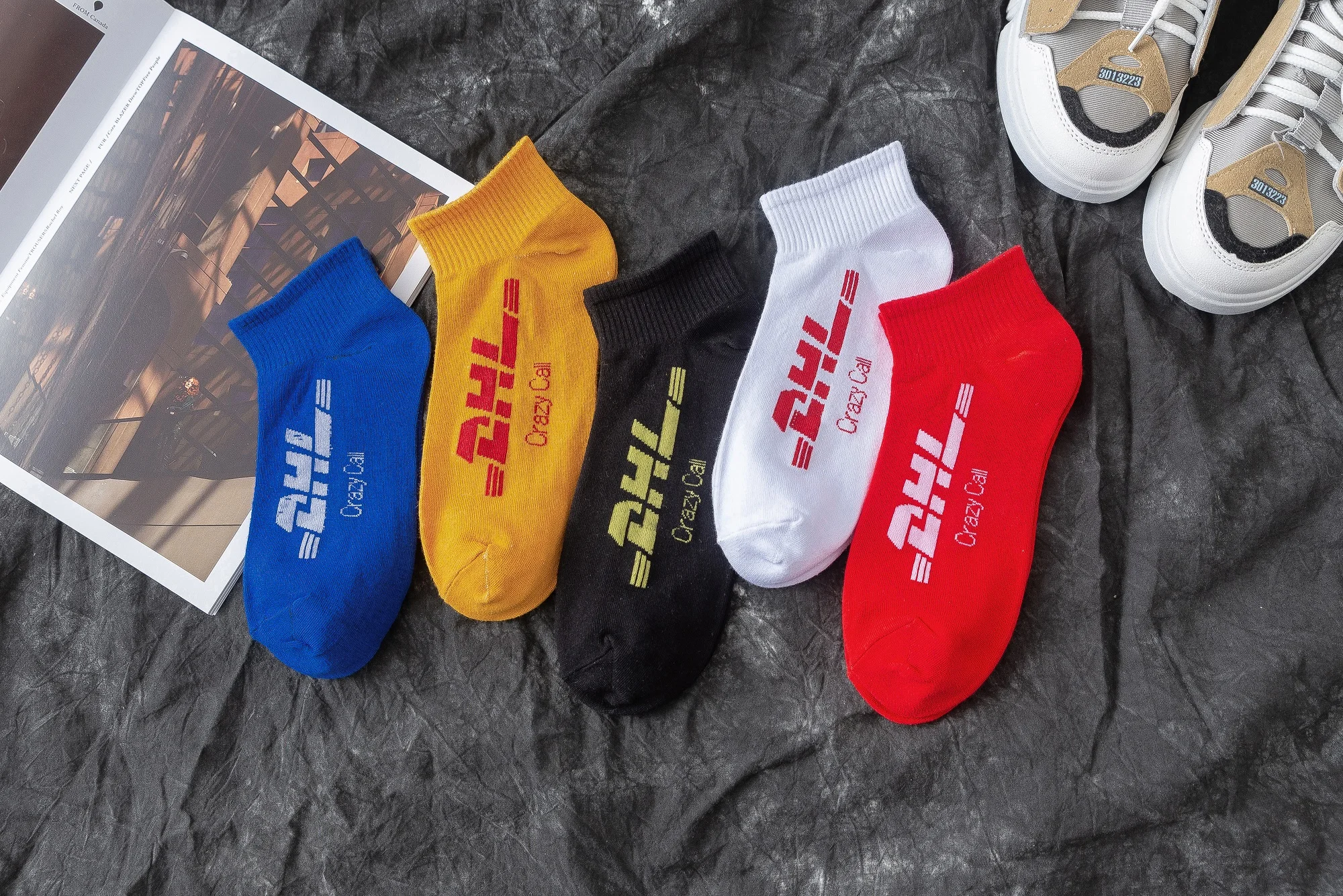 

Tide Vogue Hip hop Pure cotton Letter Summer Comfortable Man summer socks