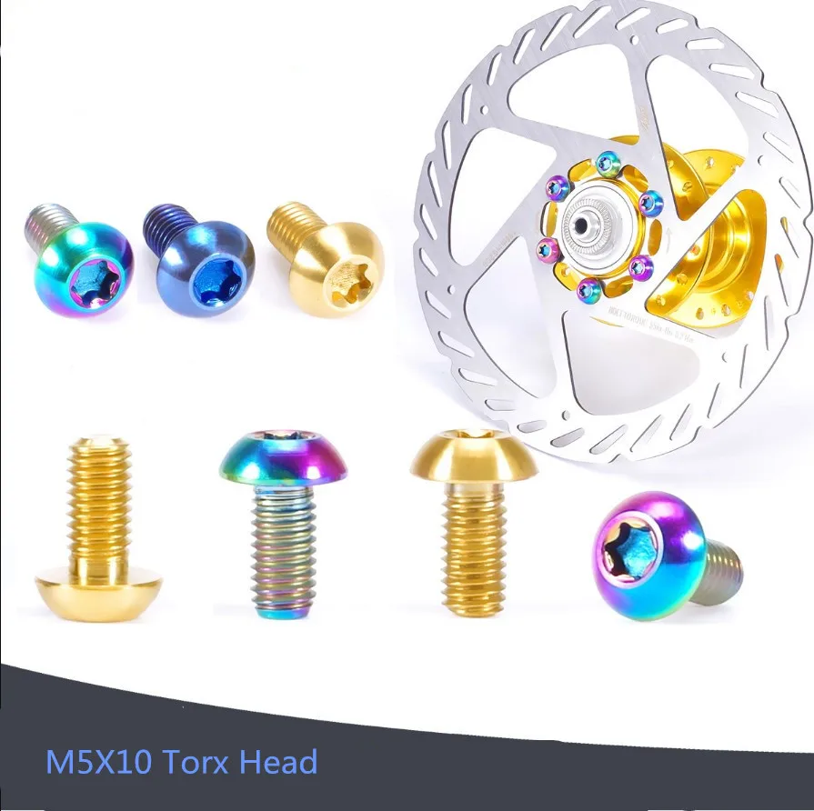 

Titanium Bolts M5x10 Torx Socket Titanium Screws Truss Torx T25 Head Ti Fasteners For Disc Brake / bottle bracket Pack of 12pcs