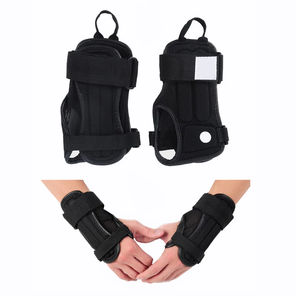 1 пара черные прочные перчатки для поддержки запястья Лыжная Защитная Экипировка уличная спортивная фигурная скобка защитные накладки защита рук