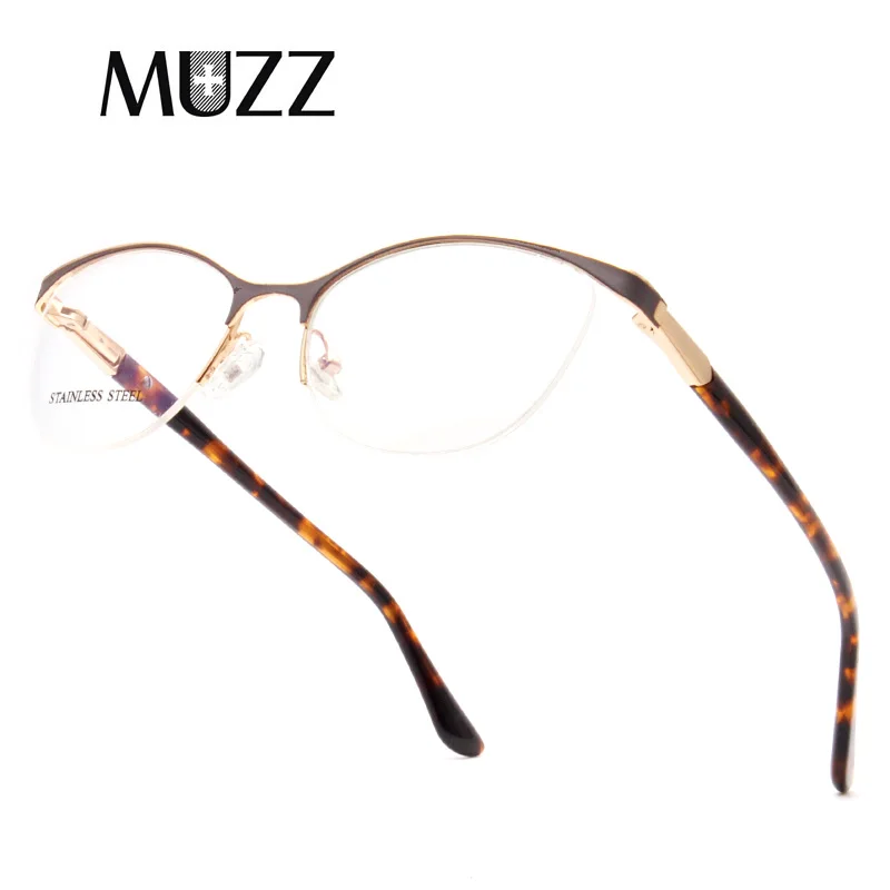 

MUZZ Cat Eye Style Women Optical Glasses Frames Metal Glasses Frame Women Prescription Eyewear Clear Myopia Computer Eyeglasses