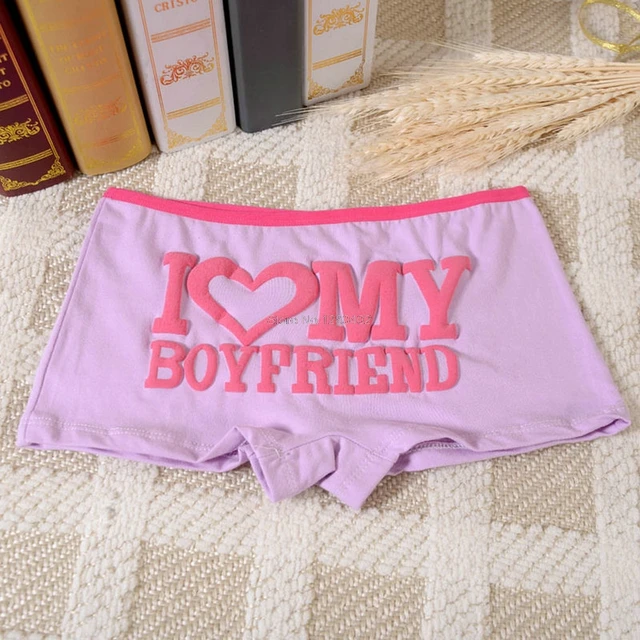 "I Love My Boyfriend" Printed Hipster Characteristic Women Pantied