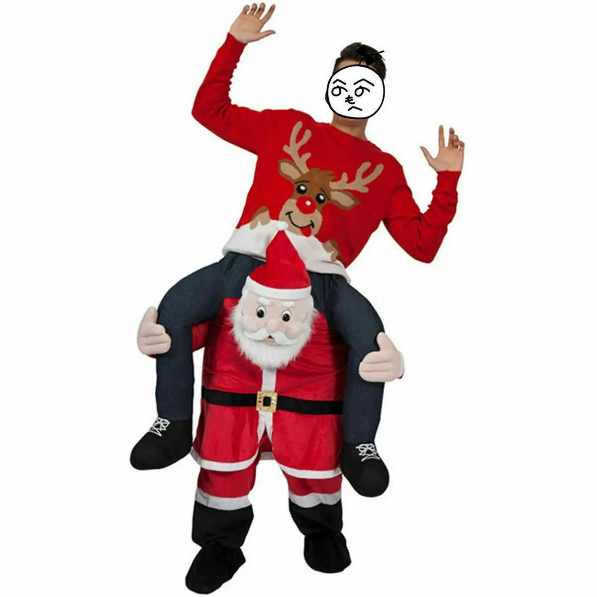 Carry Me Ride on Snowman Dwarf маскарадный костюм, вечерние костюмы для костюмированной игры, одежда для рекламы, карнавал, Рождество, фестиваль, для взрослых - Цвет: Santa Claus