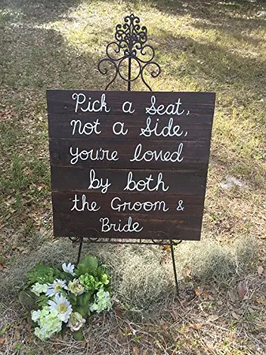 Rustic Wood Wedding Sign Stickers Pick A Seat Not A Side Country Wedding  Decoration Vinyl diy Wall Decals for Board Glass S427 - AliExpress