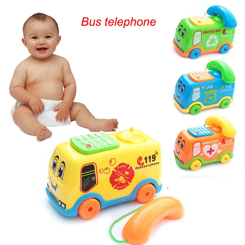CHAMSGEND Baby font b Toys b font Music Cartoon Bus Phone Educational Developmental Kids font b