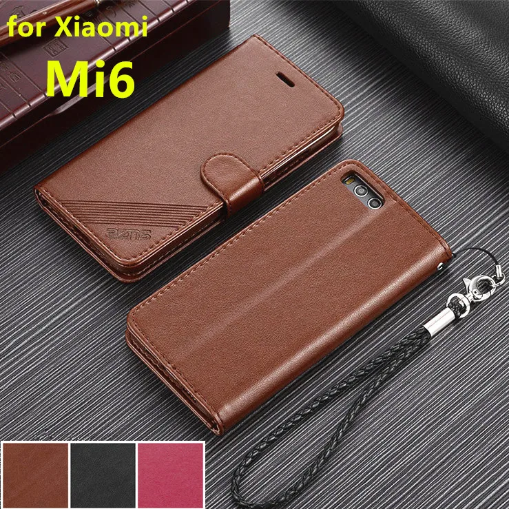 

AZNS High Quality Flip Cover Case For Xiaomi Mi6 M6 Mi 6 5.15" Pu Leather Phone Bags Magnetic Holster phone cover