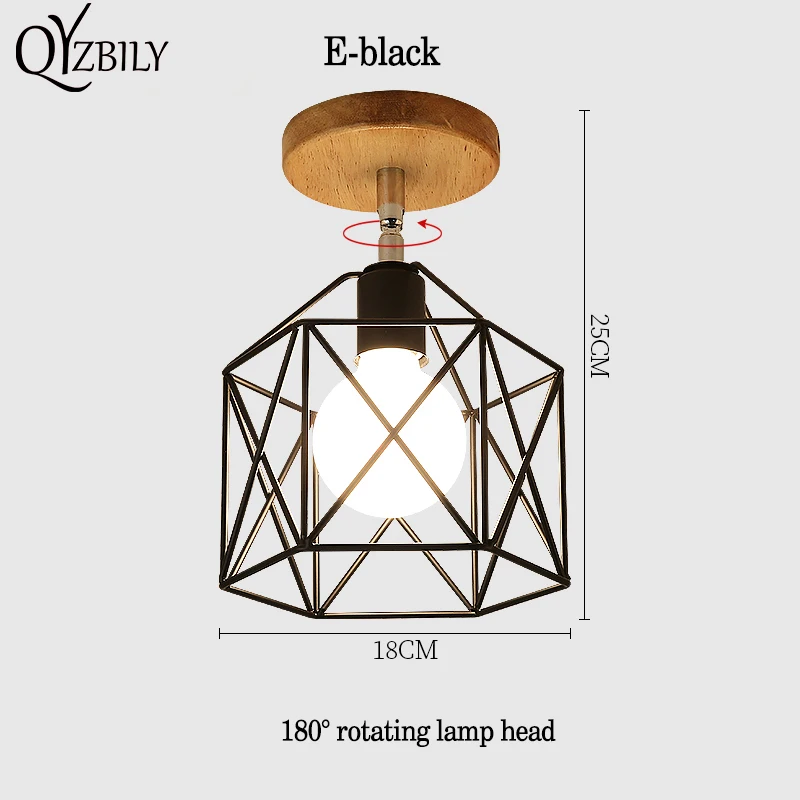 Потолочный светильник деревянный ручной вязки Железный светодиодный светильник e27для гостиной Внутреннее освещение Ванная комната Светильник ing светильники поверхностного монтажа - Цвет корпуса: K