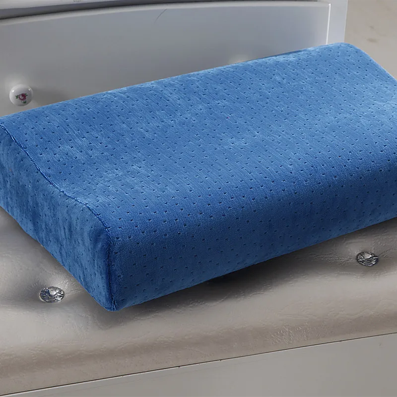 Velvet Memory Foam Pillow Slow Rebound Neck Care Pillow Band Curve Neck