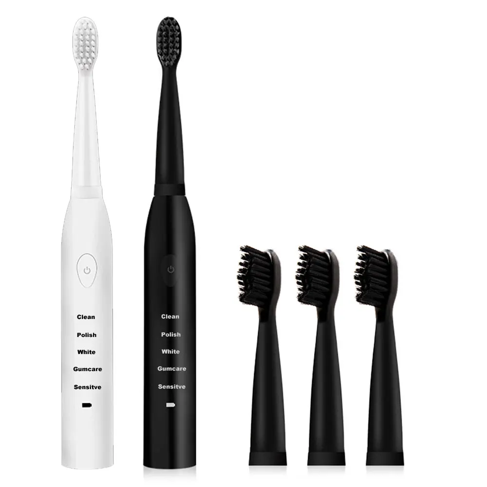 

Electric Toothbrush Sonic Tooth Brush Waterproof Rechargeable Timer for adults with 4 Replacement Heads Powerful Tooth Brushes