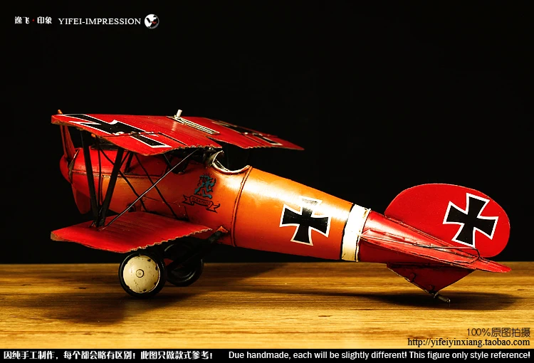 Handmade Military Biplane Model Cast Iron 1917 German Albatross Aircraft Gift 