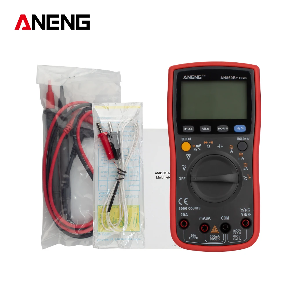 ANENG AN860B мультиметр цифровой тестер 6000 digital multimeter мультиметр провода для мультиметра tester dc dc мультиметры мультитестер с термопарой цифровой тестор capacitor tester МУЛЬТИМЕТР