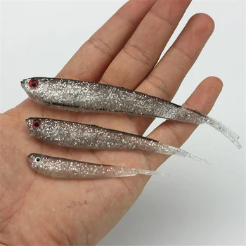 

5Pcs/ lot 3 Sizes Soft Bait 7.5cm10cm13cm Silicone Swim Baits Artificial Soft Bait Worm Fish Lure Perch Carp Flying Fishing Bait