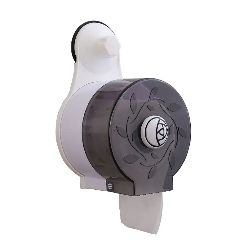 White Plastic Waterproof Wall Mounted Toilet Paper Holder Kitchen