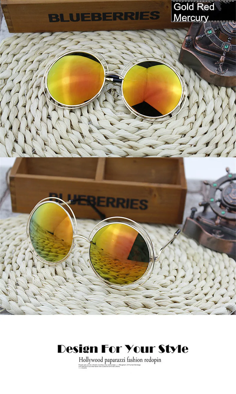 Круглые Солнцезащитные очки для женщин, модные, Ретро стиль, большие, зеркальные, Ретро стиль, UV400