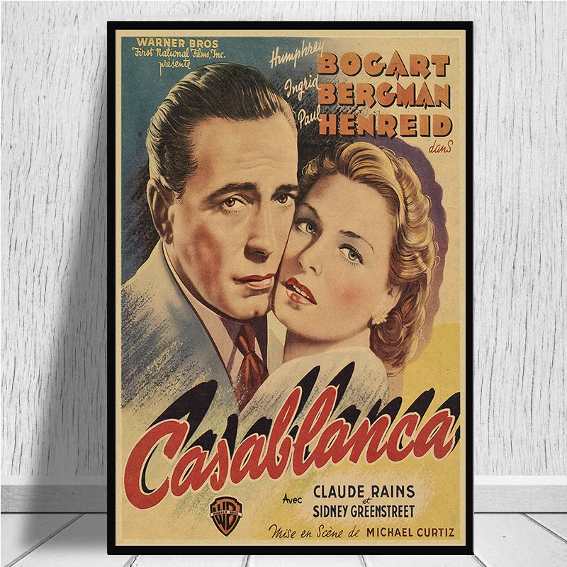 Голливуд фильм Casablanca крафт-бумага плакат старый классический Любовь бар театр кафе декоративная живопись