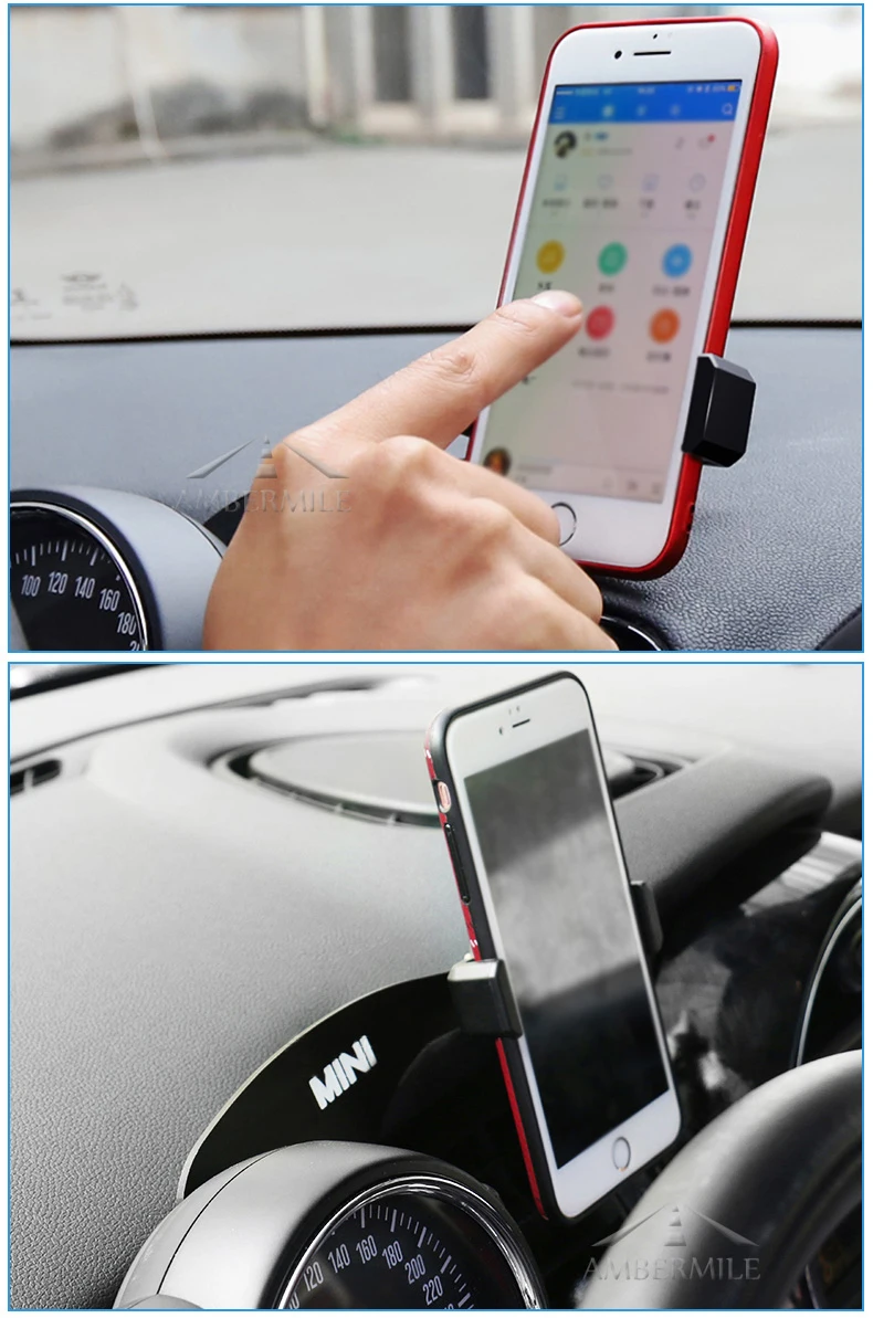 AMBERMILE Car Interior Mobile Cell Phone Mount Holder Rotatable Phone GPS Holder for MINI Cooper Clubman F54 F55 F56 Accessories (10)