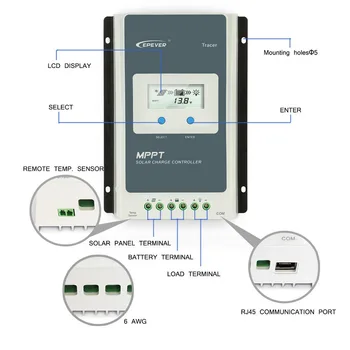 

Solar Charge 30A/40A Controller with LCD Display Automatic Short Circuit Protection And Automatic Current Limit Protection