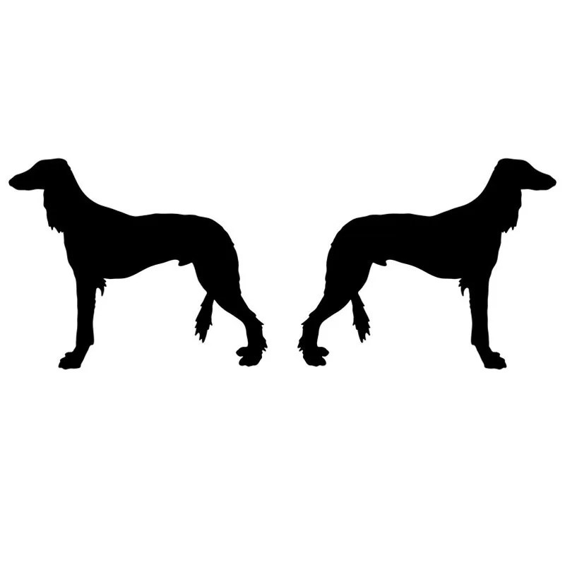 12.7*4.9CM 1Pair Saluki Dog (Left &amp Right) Car Window Stickers Vinyl Decal Styling Accessories Black/Silver S1-0748 | Автомобили и