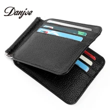 DANJUE Одноцветный мужской кошелек из натуральной кожи с зажимами для денег мужской натуральный кожаный кошелек ультратонкий мужской кошелек для кредитных карт