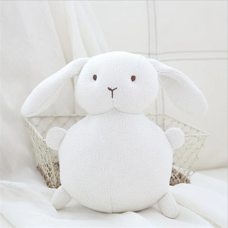 rabbit Животные Слон кролик медведь собака Единорог детский успокаивающий мягкая игрушка встроенный бубенчик погремушки мобильных телефонов подушка детская кровать Декор Игрушки - Цвет: rabbit