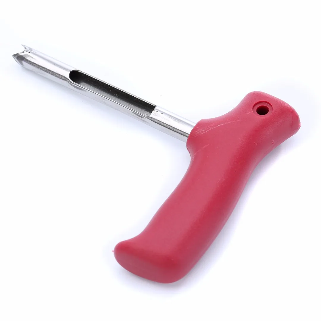 Mayitr Durable Stainless Steel Coconut Opener Opening Driller Red Handle Kitchen Cooking Tools Friut Cut Hole Tools