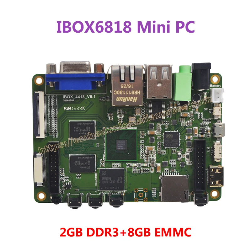 A-IB-6818 мини-ПК S5P6818 ARM Cortex-A53 восьмиядерный 1 ГБ/2 ГБ DDR3 8 Гб EMMC демонстрационная Плата Поддержка Android 5,1/Ubuntu 12,04/Linux3.4.39