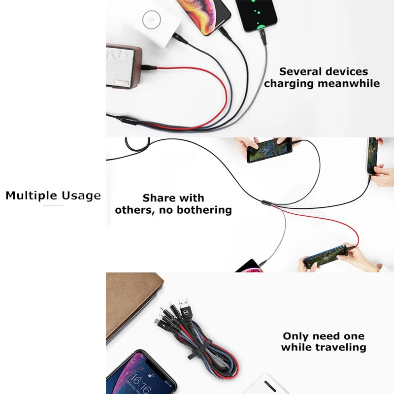 Mcdodo 4 в 1 USB кабель для Micro usb type C кабель для зарядного устройства для iPhone Xs Max XR X 8 7 huawei 3 в 1 USB C шнур для быстрой зарядки данных