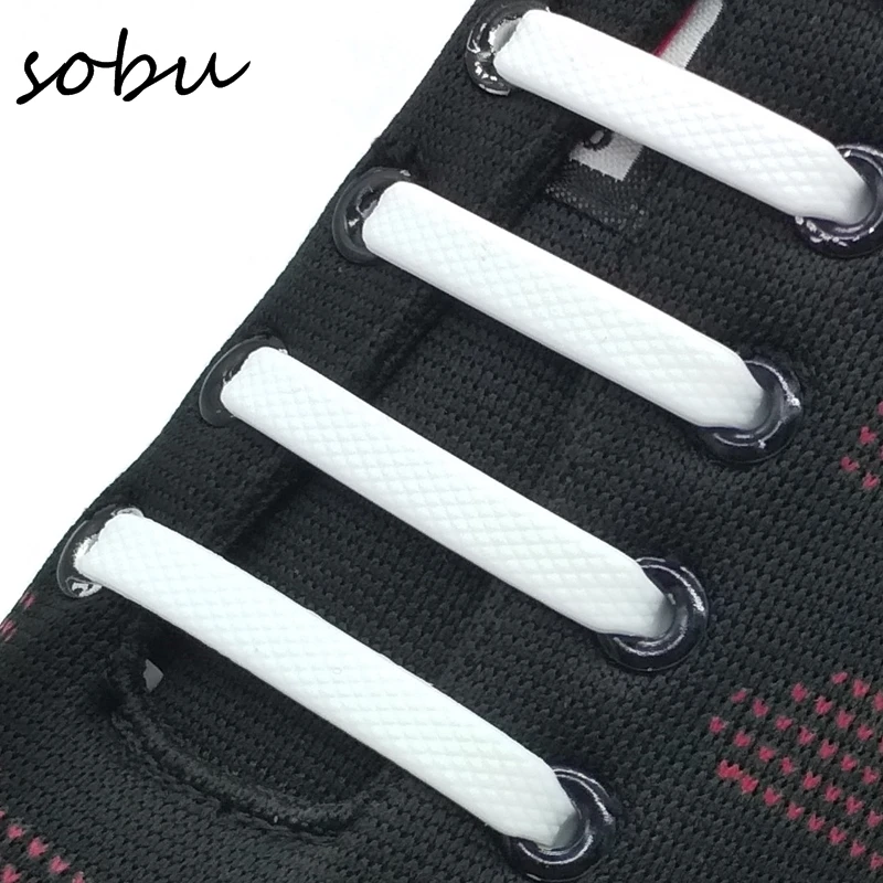 16pcs/lot Lazy Elastic Silicone Shoelaces Unisex Elastic Shoelace