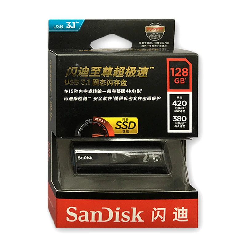 SanDisk USB 3,1 флеш-накопитель 128 GB Extreme PRO флешки 256 ГБ флэш-памяти Memory Stick CZ880 USB ключ U диск 420 МБ/с. для ПК