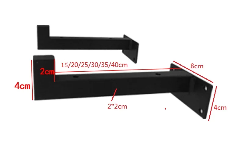 1 пара(2 шт.)/Лот черный лак настенный кронштейн кронштейны с винтами квадратная трубка