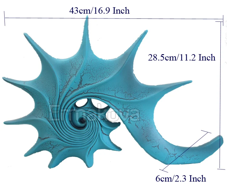 Ермакова 43 см(16,") высота статуя раковины морская улитка скульптура животного Whelk Статуэтка изделия из смолы домашний декор свадебный подарок(синий