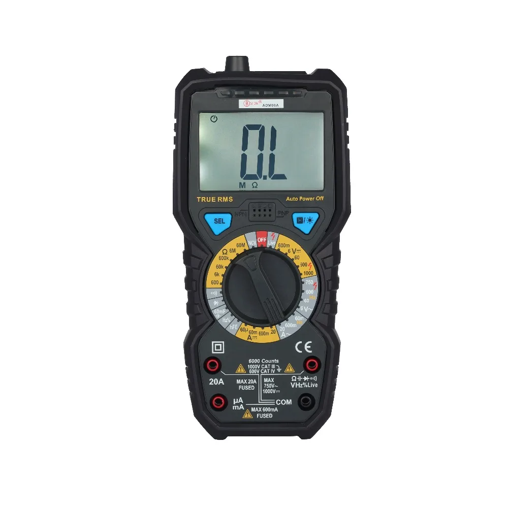 Bside ADM08A True RMS Digital Multimeter Capacitance Frequency Meter