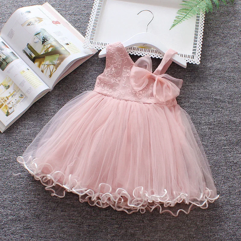 

SFD-032 2018 fashion Baby Dresses New Spring Autumn Baby Girls Clothes birthday cute princess dress pink dress for honey girls