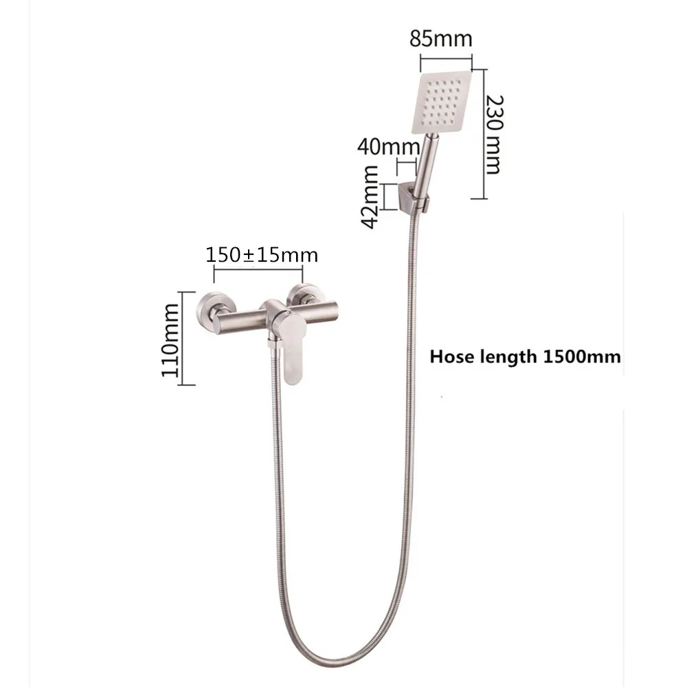 Quality Stainless Steel Bath Shower Faucets set Bathroom Mixer Shower Bathtub Taps Rainfall Shower wall Torneira Tap Shower Mci2