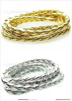 

High Quality 20m silver Man-made Leather Braid Rope Hemp Cord For Necklace Bracelet HOT 3mm