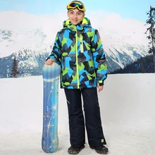 Pour-30 Degrés Chaud Manteau Sportif Ski Coupe-Vent Imperméable Garçons Vestes Enfants Vêtements Enfants Ensembles Survêtement Pour 3-16 T