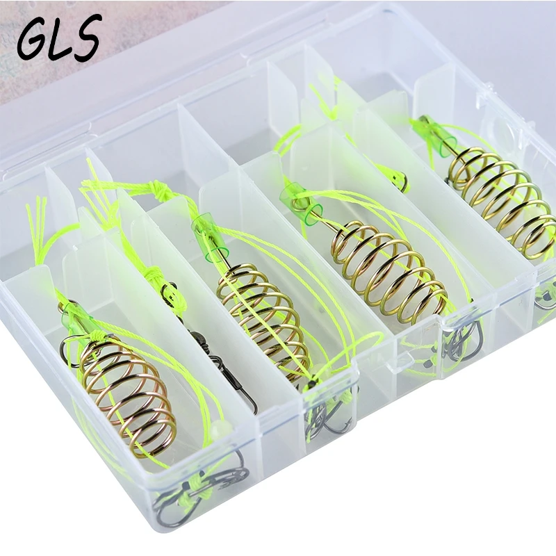

fishing hook For fishing 4 pc fishing feeder Bomb Proof Hanging Explosion Hook Fish Bait Plastic box packing combination