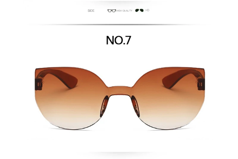 LeonLion Cat Eye Gradient Lens Sunglasses Women Retro One-piece Mirror Rimless Sun Glasses Vintage Travel Eyewear UV400