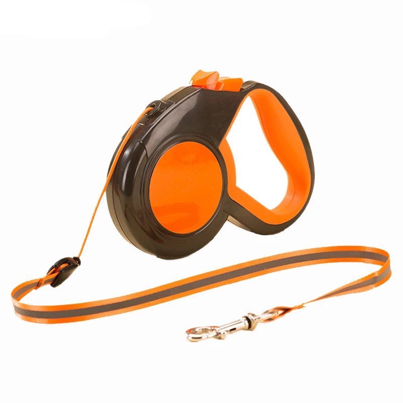prativerdi 5 Meters Automatic Retractable Leash Traction Rope Nylon Flexible Pet Dog Lead Night Florescent Leashes Pet Products2