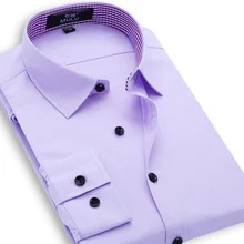 Мужские классические деловые рубашки с клетчатым воротником, легкая забота о ткани Оксфорд, высокое качество, классический дизайн, мужские рубашки для офиса