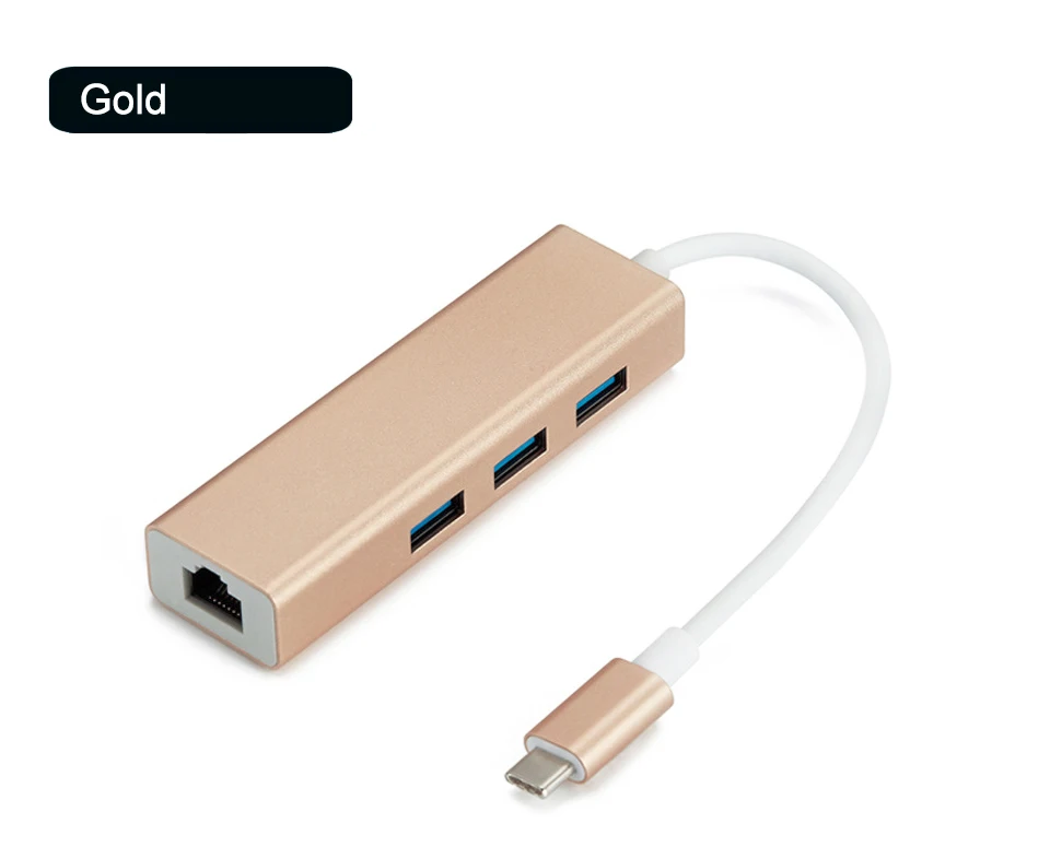 3 порта USB 3,0 концентратор type C Thunderbolt 3 для RJ45 100 Мбит/с Ethernet LAN адаптер данных тип-c Проводная сетевая карта для Macbook