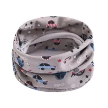 Новые плюшевые детские зимние осенние шарфы с мультяшным принтом бархатный шарф для мальчиков и девочек, Детский круглый кольцевой ошейник, теплый шарф для маленьких девочек