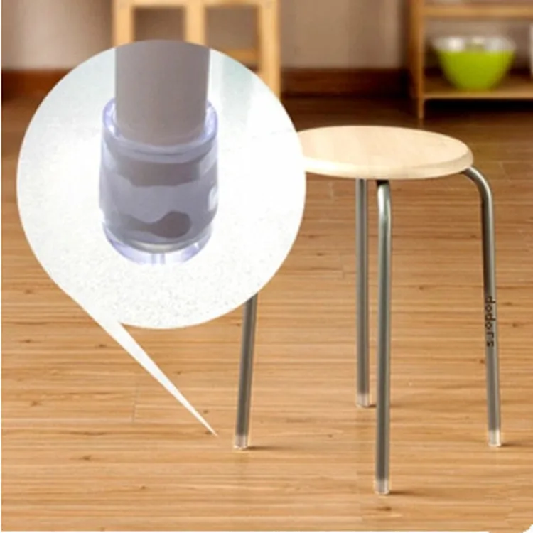 16 Pieces Chair Legs Rubber Cover Clear Silica Plastic Rubber Floor