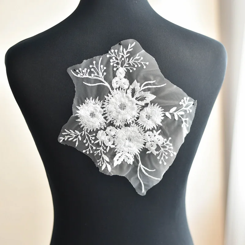 

10Pieces Embroideried Lace Applique Flower Lace Trim Fabric Patch Garment Accessories DIY Wedding Dress Bag Shoes Decorative