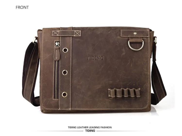 "почтальонские" сумки на плечо из натуральной кожи бренда TIDING, мужской портфель в повседневном стиле размера 13 дюймов, сумка для ноутбука,, модель 1006