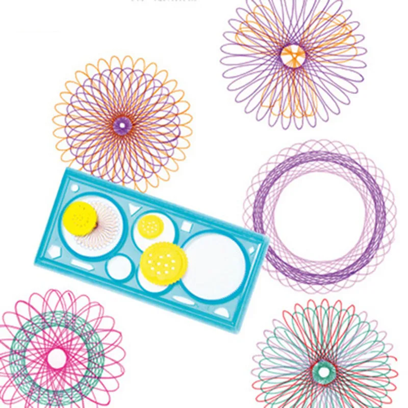 

Painting Multi-function Interesting Puzzle Spirograph Children Drawing Plastic Ruler Random Color Educational Toy TP0002