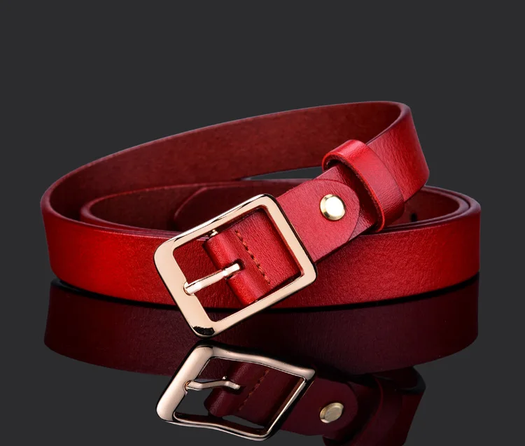  QWZYP Men Belts Man Red Color Leather Strap Automatic Buckle  Belts for (Color : A, Size : 110cm) : Clothing, Shoes & Jewelry